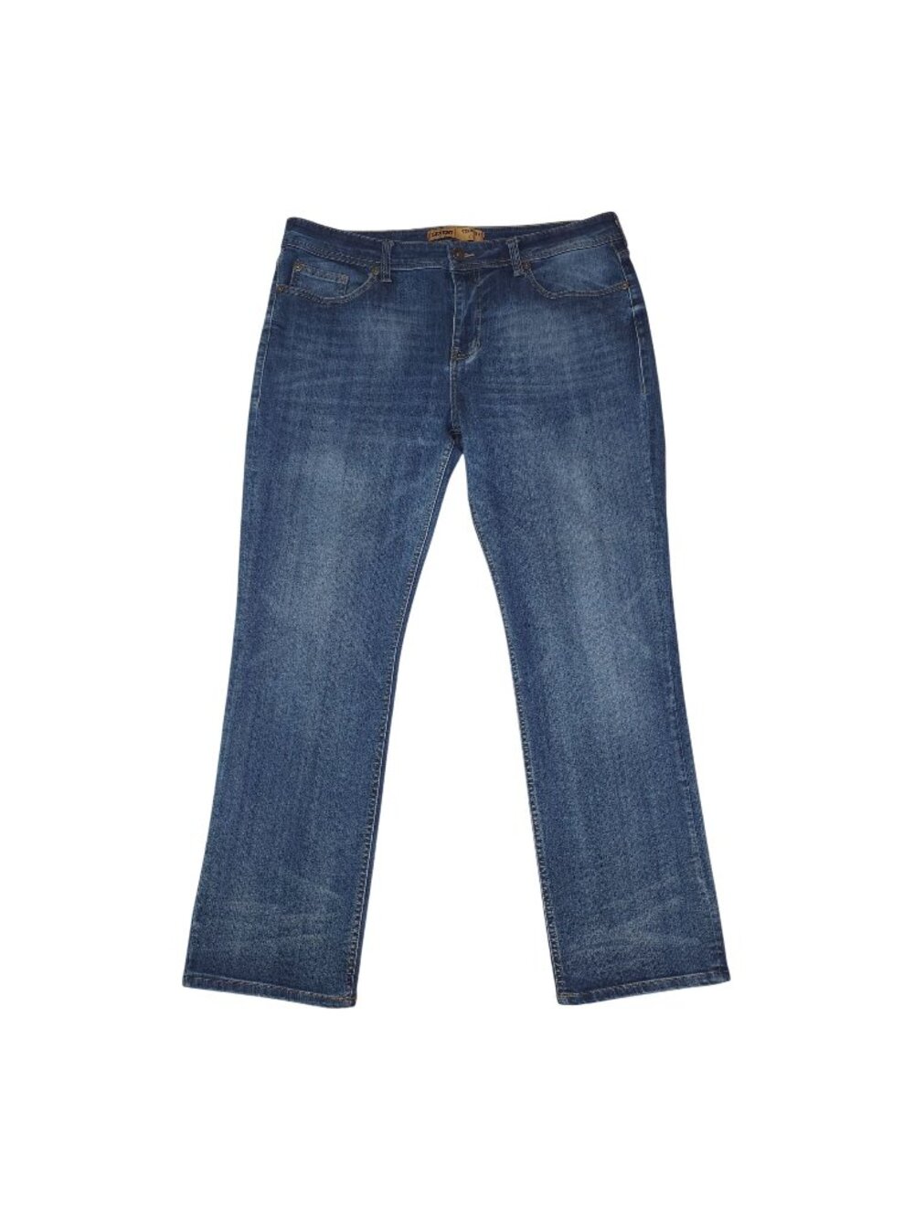 Seven7 Straight Fit Mens Blue Denim Jeans W38 L32 Whiskered Medium Wash